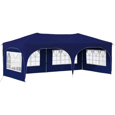 vidaXL Zložljivi šotor za zabave 575 x 288 x 245 cm Modra