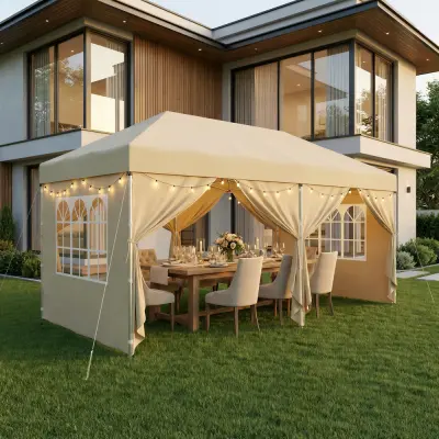 Zložljiv paviljon Gazebo 600x300x264 cm bež