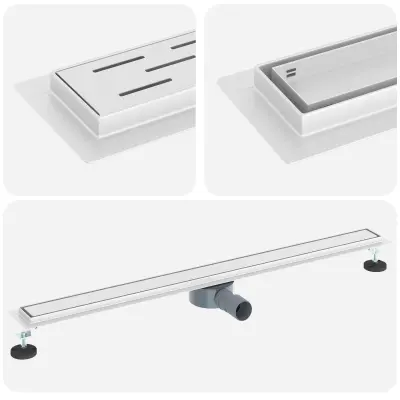 vidaXL Tuš odtok 2-v-1 z 360° sifonom srebrna 100 cm