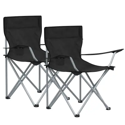Set kamp stolov 2 kosa 84x52x81 cm črna