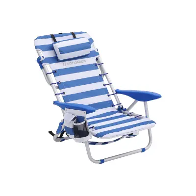 Plažni stol 63x68x75 cm modri zložljivi