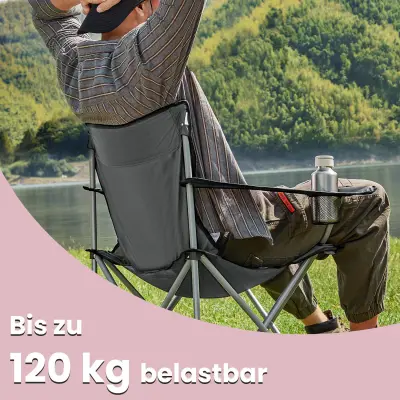 Set kamping stolov 2 kosa 52x84x81 cm siva