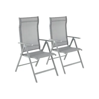 Vrtni stoli, komplet 2 kosa, 56x70x106 cm, siva