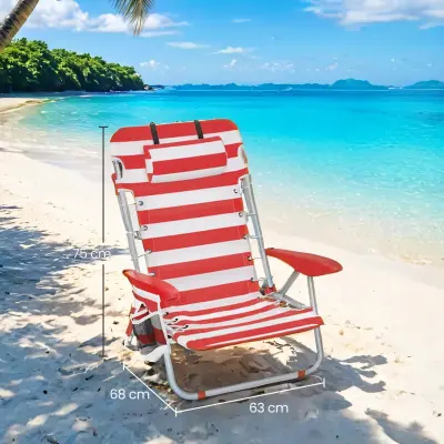 Plažni stol 68x63x75 cm rdeč