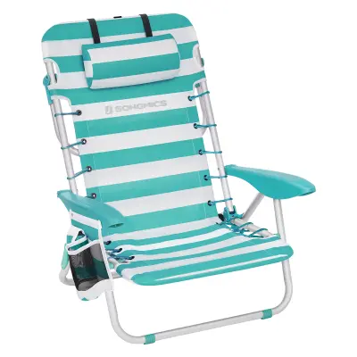 Plažni stol 68x63x75 cm modro-bel