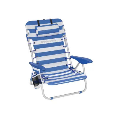 Plažni stol 68x63x75 cm modro-bel
