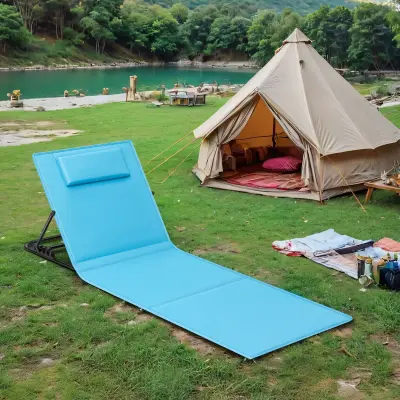 Plažni stol 158x55 cm modre barve