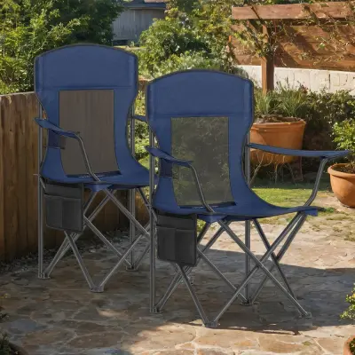 Set dveh kamp stolov 51,5x86,5x97 cm modre barve