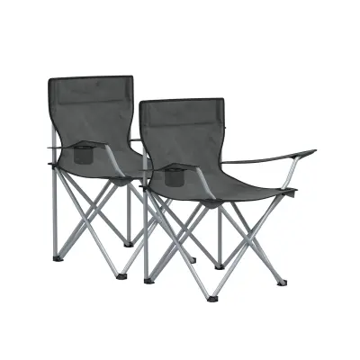 Set kamp stolov 2 kosa 52x84x81 cm siva