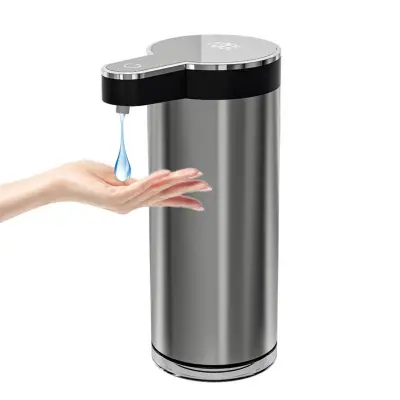 Brezkontaktni avtomatski dozirnik mila iz nerjavečega jekla - temno siv, 400 ml polnilni senzor z USB-jem