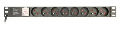 EG-PDU-014-FC14 električen razdelilec 8 vtičnic 1U 10A C14 plug 3m