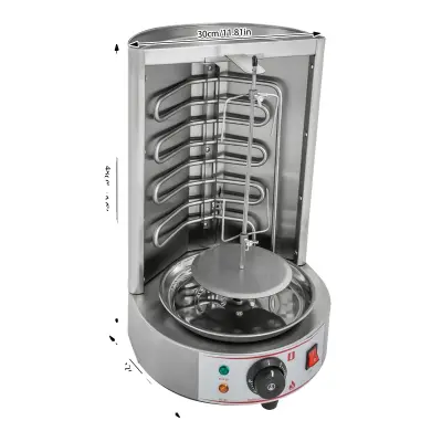 Shawarma Maker, avtomatsko vrtenje, nadzor ogrevanja, srebrna
