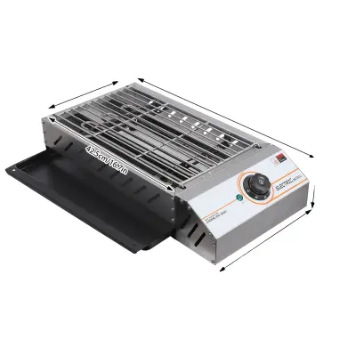 Električni BBQ žar, 2.5KW moč, nastavljiva temperatura 50-300°C, srebrna