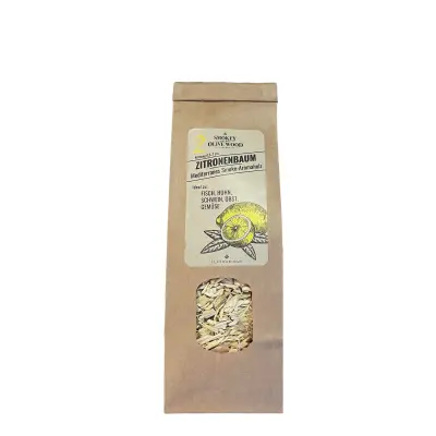 Sekanci za dimljenje in peko na žaru Smokey Olive Wood Limonov les granulacija 5-10 mm naravna aroma citrusov močan dim 500 ml