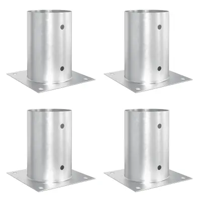 vidaXL Okrogla podlaga 4 pcs Srebrna 15 x 15 x 15 cm Kovina