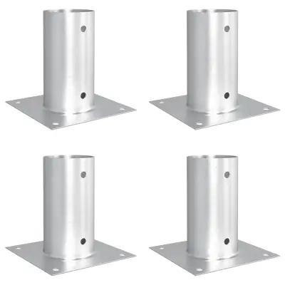 vidaXL Okrogla podlaga 4 pcs Srebrna 15 x 15 x 15 cm Kovina