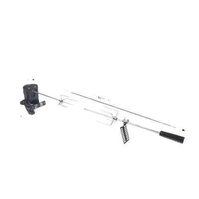 BBQ rotisserie kit, premium nerjaveče jeklo, 360° samodejna rotacija, črna