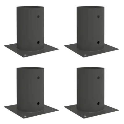 vidaXL Okrogla podlaga 4 pcs Antracit 15 x 15 x 15 cm Kovina