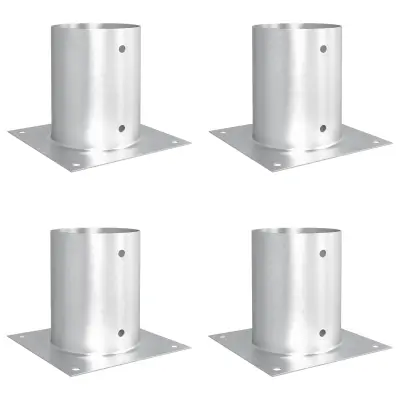 vidaXL Okrogla podlaga 4 pcs Srebrna 18 x 18 x 15 cm Kovina