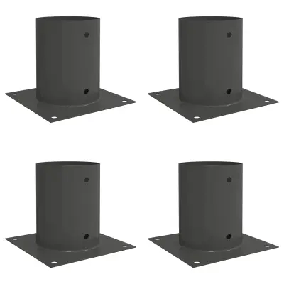 vidaXL Okrogla podlaga 4 pcs Antracit 18 x 18 x 15 cm Kovina
