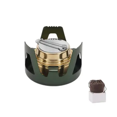 Prenosen bakren alkoholni gorilnik z aluminijastim stojalom Green