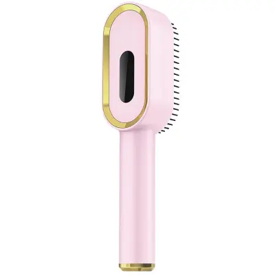 Električni masažni glavnik za lasišče z rdečo in modro svetlobo & vibracijo Pink