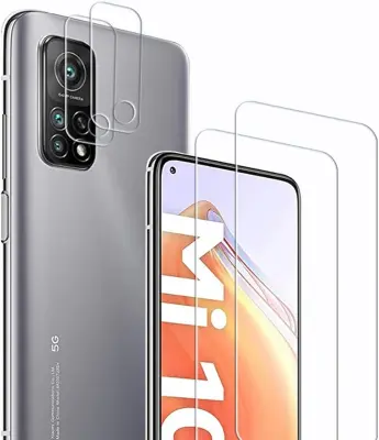 Kaljeno steklo za Xiaomi Mi 10T 5G, 2 kosa, zaščita zaslona in kamere, trdota 9H, visoka prosojnost, odporno na praske