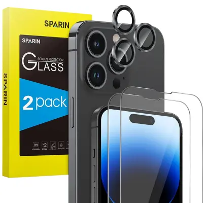 Komplet zaščitno kaljeno steklo 9H za zaslon in kamero za Apple iPhone 14 Pro Max (2+2 kosa)