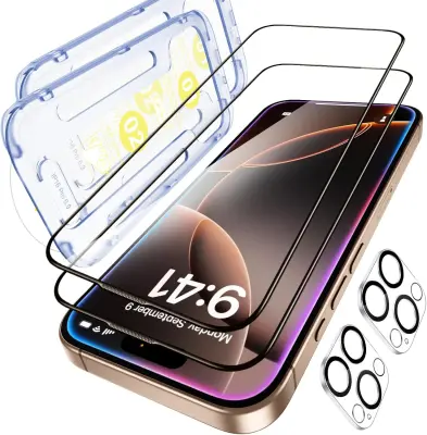 Zaščitno kaljeno steklo za kamero iPhone 16 Pro Max, 2 kosa, trdota 9H, ultra tanka zaščita leč proti praskam