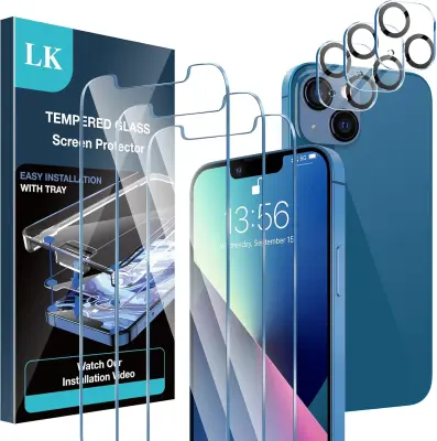 Komplet 3x zaščitno kaljeno steklo 9H za zaslon in kamero, združljivo z Apple iPhone 13 Pro Max, visoka prosojnost