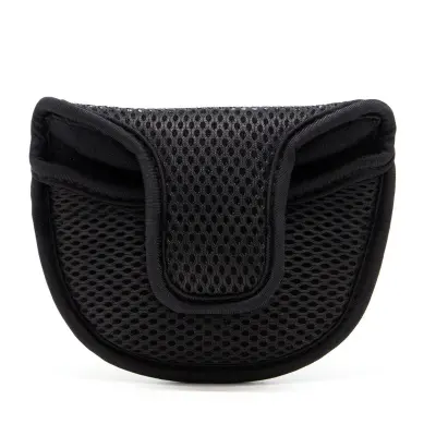 Mesh Semicircle Golf Putter Head Cover - Breathable Nylon Mesh Putter Protector Black