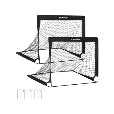 Set nogometnih golov 2 kosa 120x80x80 cm črna