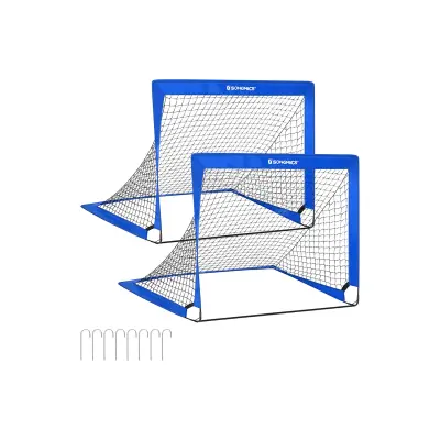 Nogometni gol komplet 2 kosa 90x120x90 cm modra