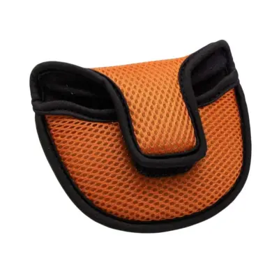 Mesh Semicircle Golf Putter Head Cover - Breathable Nylon Mesh Putter Protector Orange