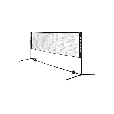 Badmintonska mreža nastavljive višine 400 cm črna