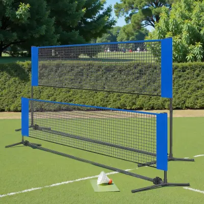 Nastavljiva badminton mreža 300x103 cm modra