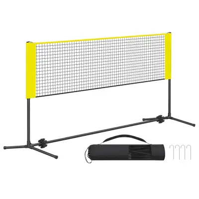 Komplet za badminton mrežo 300x103x155 cm rumena