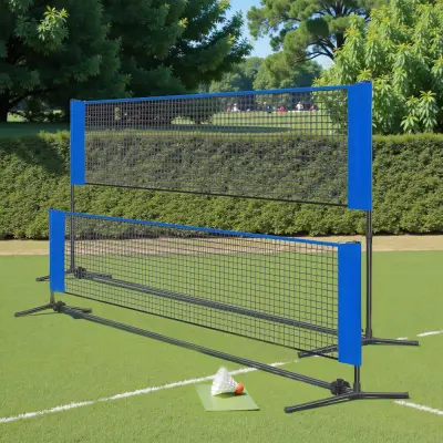 Badmintonska mreža 500x103 cm modra nastavljiva