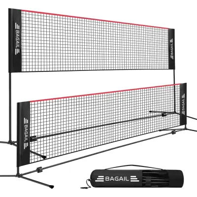 Športna mreža za tenis, badminton in odbojko z nastavljivo višino 85-155 cm, najlon 3 m, prenosna brez orodja, torba za shranjevanje