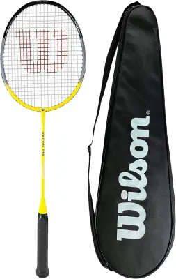 Badmintonski lopar Wilson Recon 90, Hot Melt Graphite, ofenzivna igra, elastičen okvir in nadzor udarca, z zaščitno torbico, grafitna barva