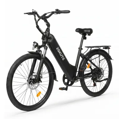 Električno mestno kolo ESKUTE C202, Step-Through 26", 48V 17,5Ah, 7 prestav, črno
