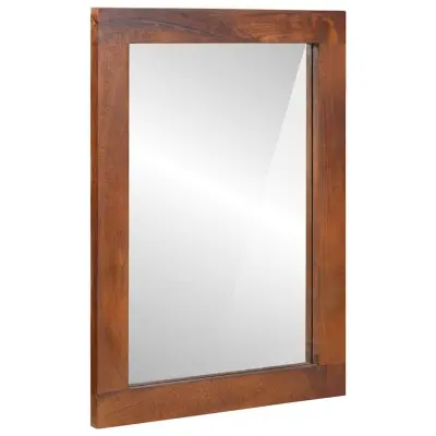 vidaXL Ogledalo Pravokotna Rjava in srebrna 50 x 2,5 x 70 cm