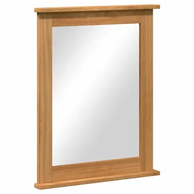 vidaXL Ogledalo VIGO Medeno rjava 55,5 x 5 x 70 cm Trdna borovina
