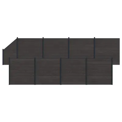 vidaXL Plošča ograje 9 pcs WPC in aluminij Črna