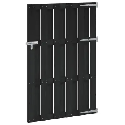 vidaXL Vrtna vrata 100 x 150 cm WPC in aluminij Črna