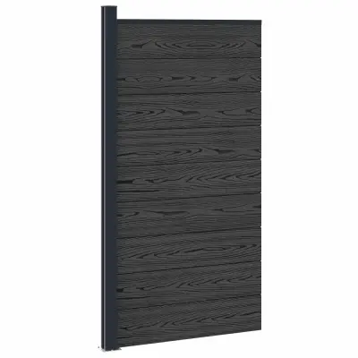 vidaXL Plošča ograje WPC in aluminij Črna
