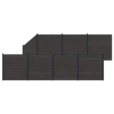 vidaXL Plošča ograje 8 pcs WPC in aluminij Črna