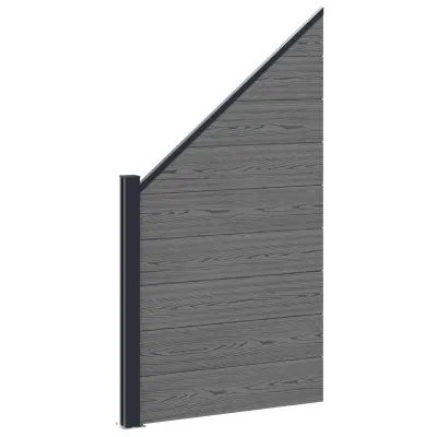 vidaXL Plošča ograje WPC in aluminij Siva