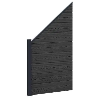vidaXL Plošča ograje WPC in aluminij Črna