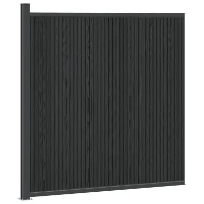 vidaXL Plošča ograje WPC in aluminij Črna